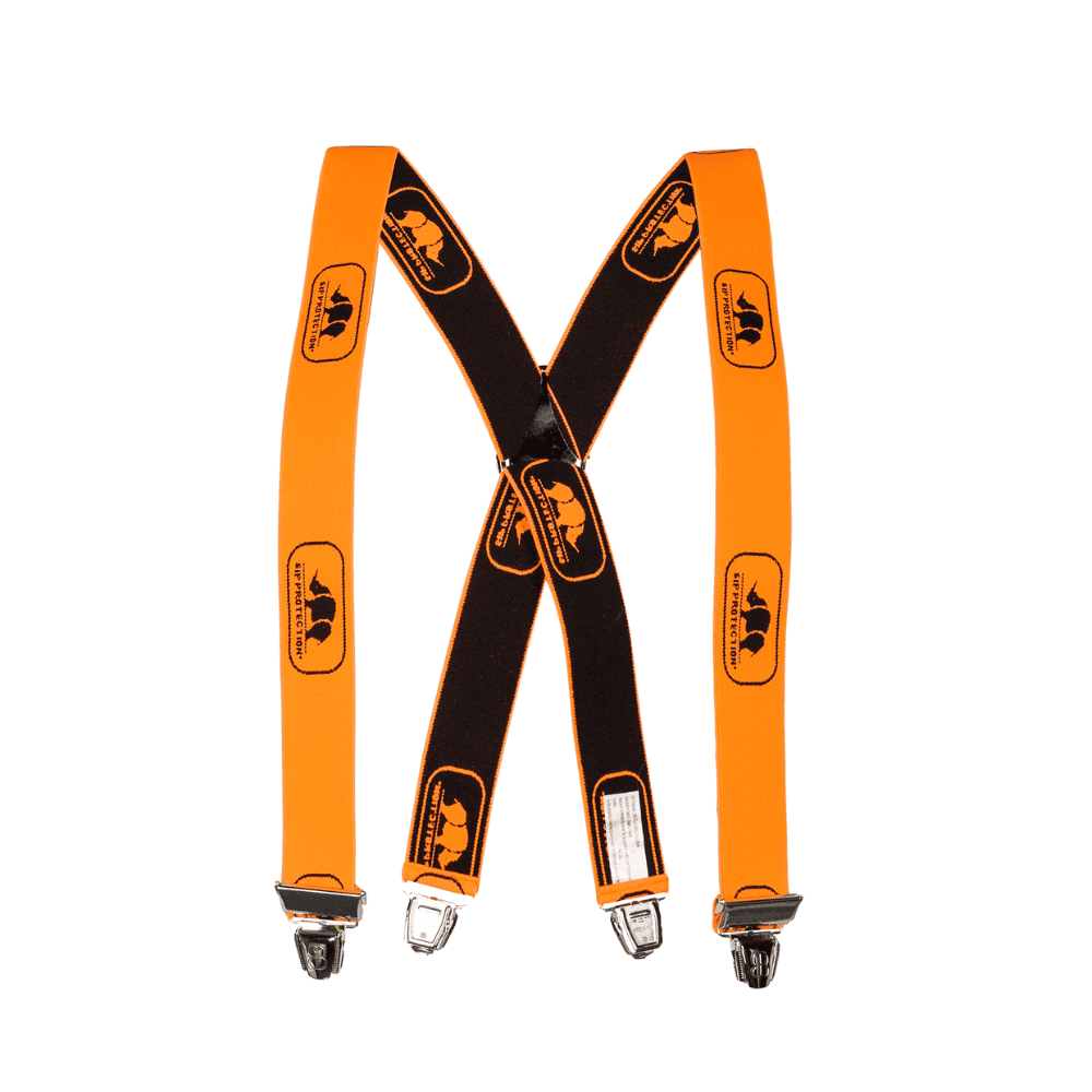 Black and orange braces with loops