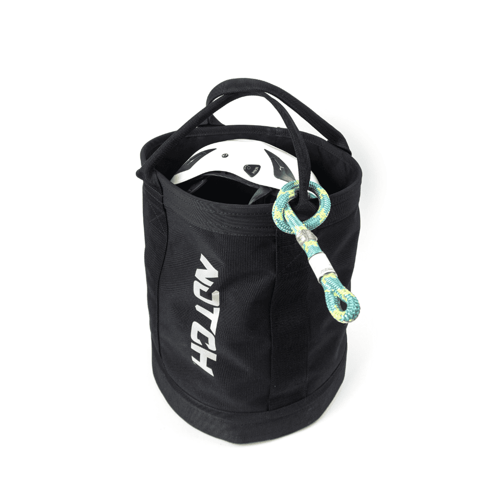 Notch Pro 250 Bag with helmet inside bag and rope attached