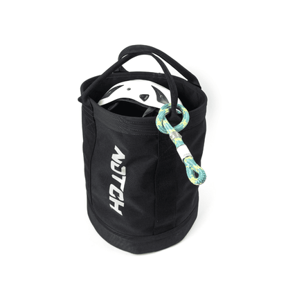 Notch Pro 250 Bag with helmet inside bag and rope attached