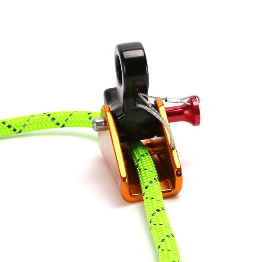At Height Rescue Grab with fluro green rope running through the device