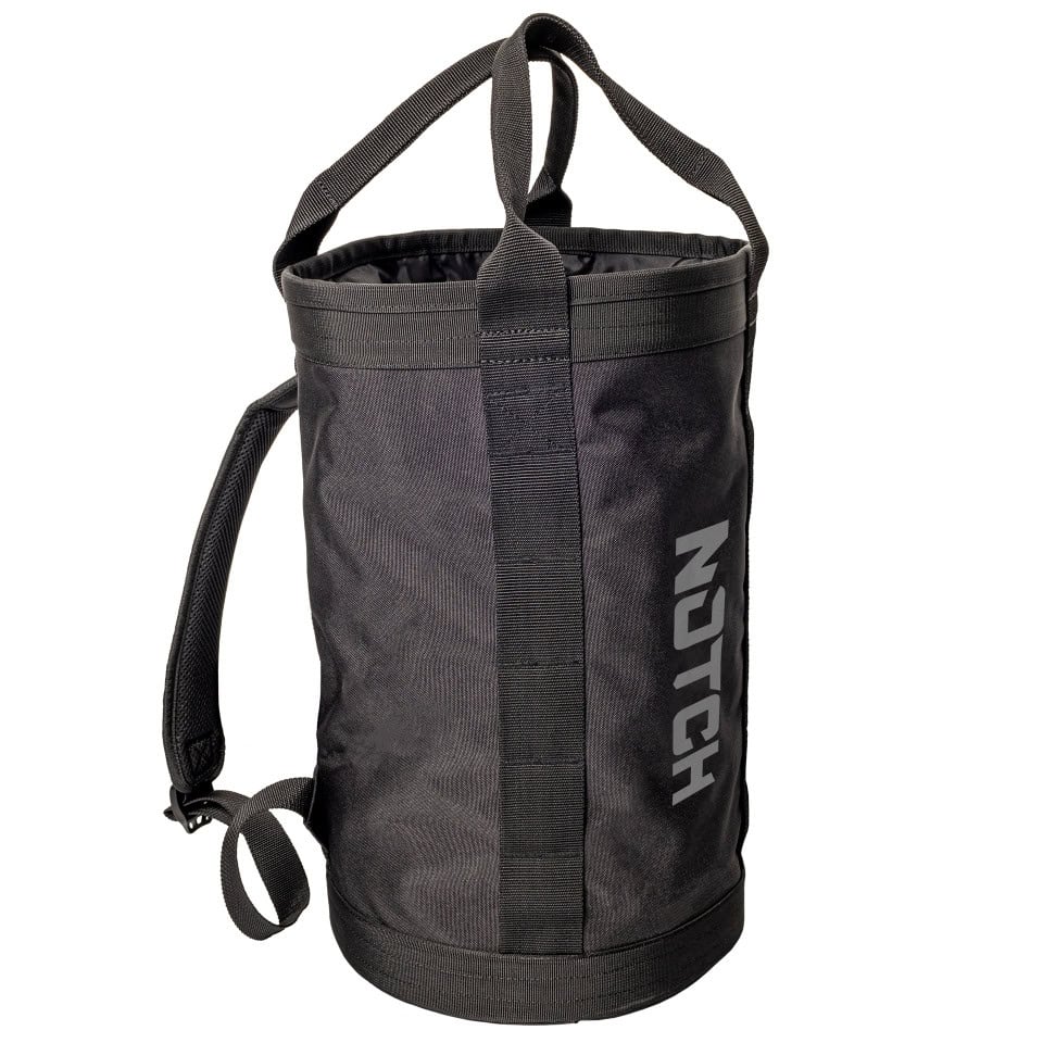 A black rope bag.