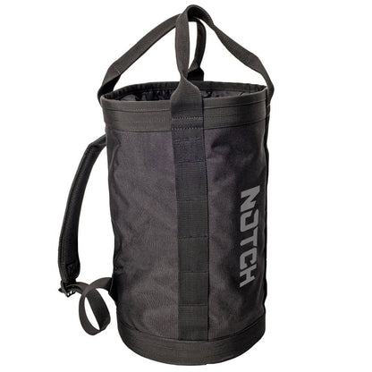 A black rope bag.
