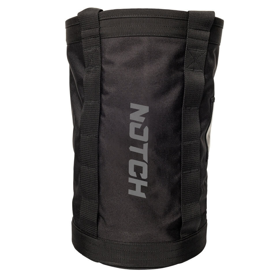 A black rope bag.