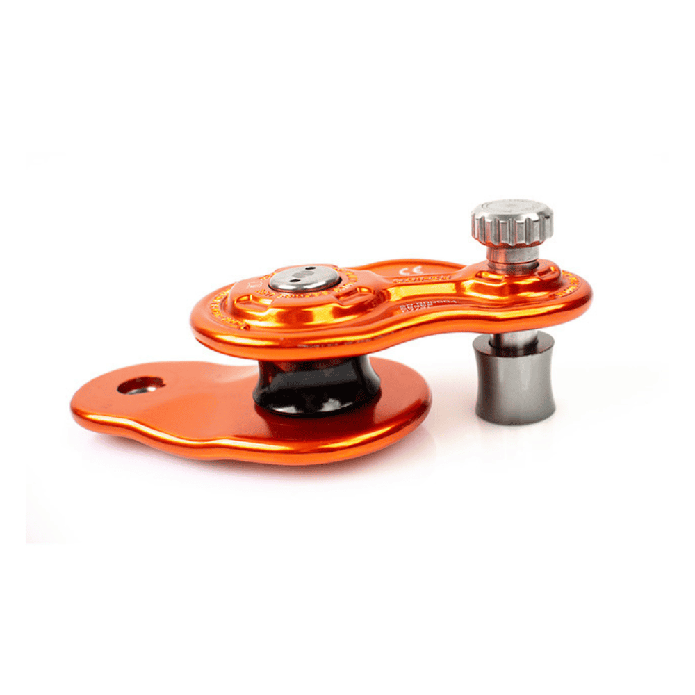 Notch 1/2" Rigging Block in bright orange colour for ease of visibility in open position