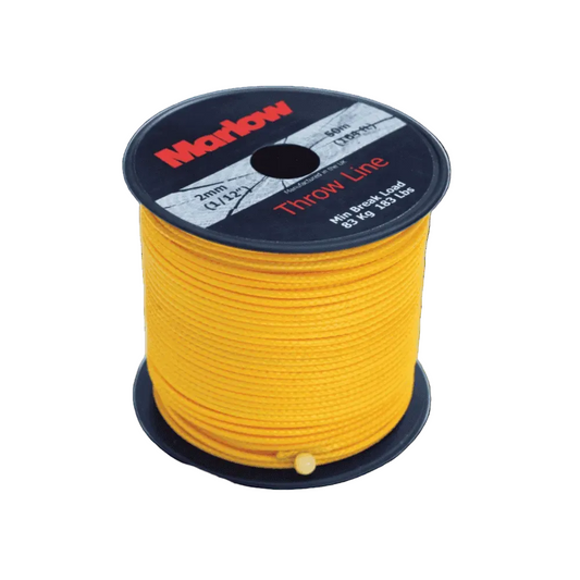 Marlow Dyneema Throwline 1.8mm x 50m yellow line on spool