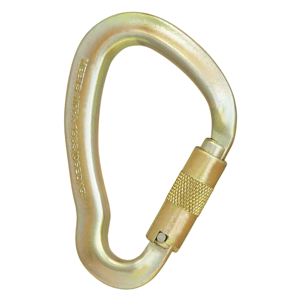 Large gold carabiner with slight bend