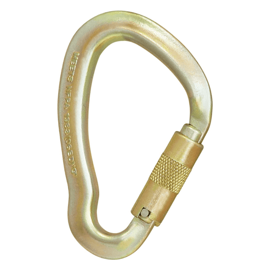 Large gold carabiner with slight bend