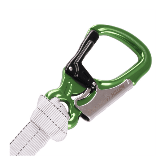 Notch 40" Speedline Sling in white with green Notch snaphook attachment