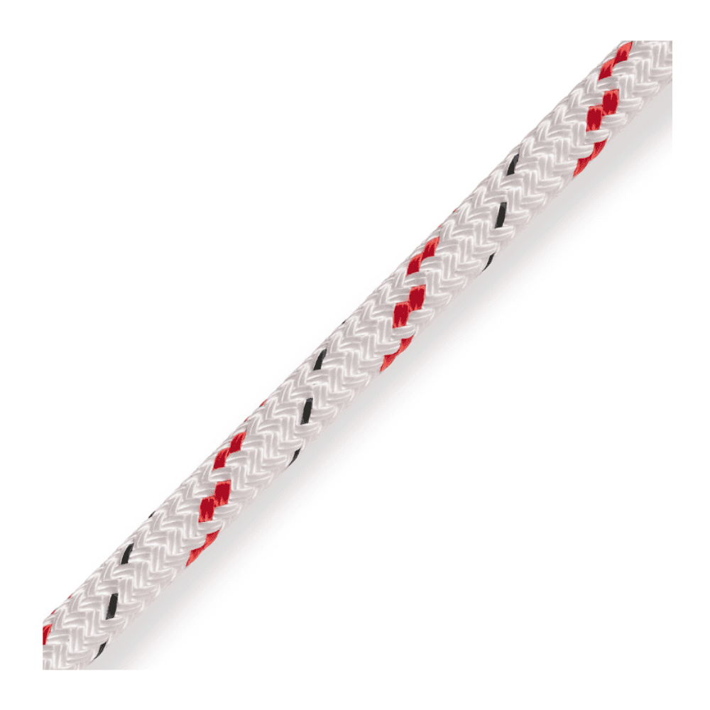 Marlow Doublebraid white rope with red flecks