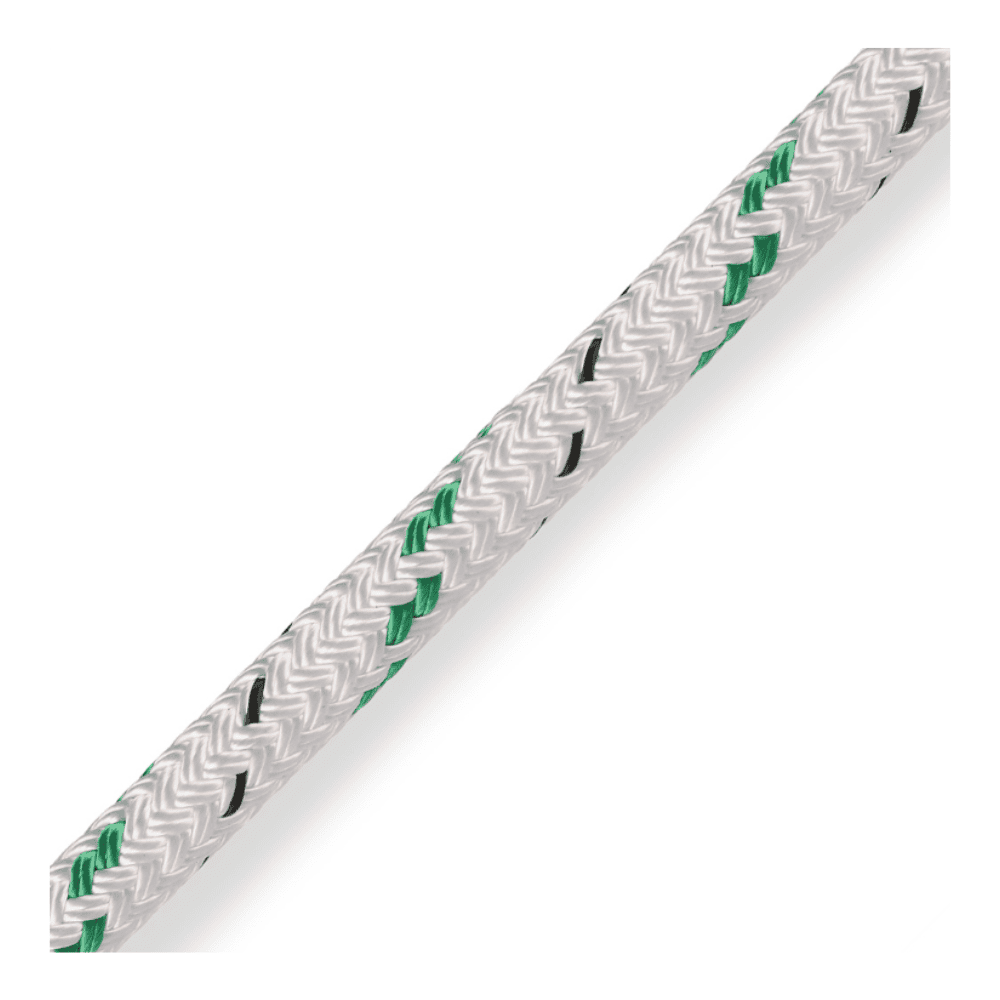 Marlow Doublebraid white rope with Green flecks